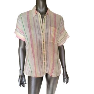 34. Madewell Linen Button Down Shirt XXS (read description)